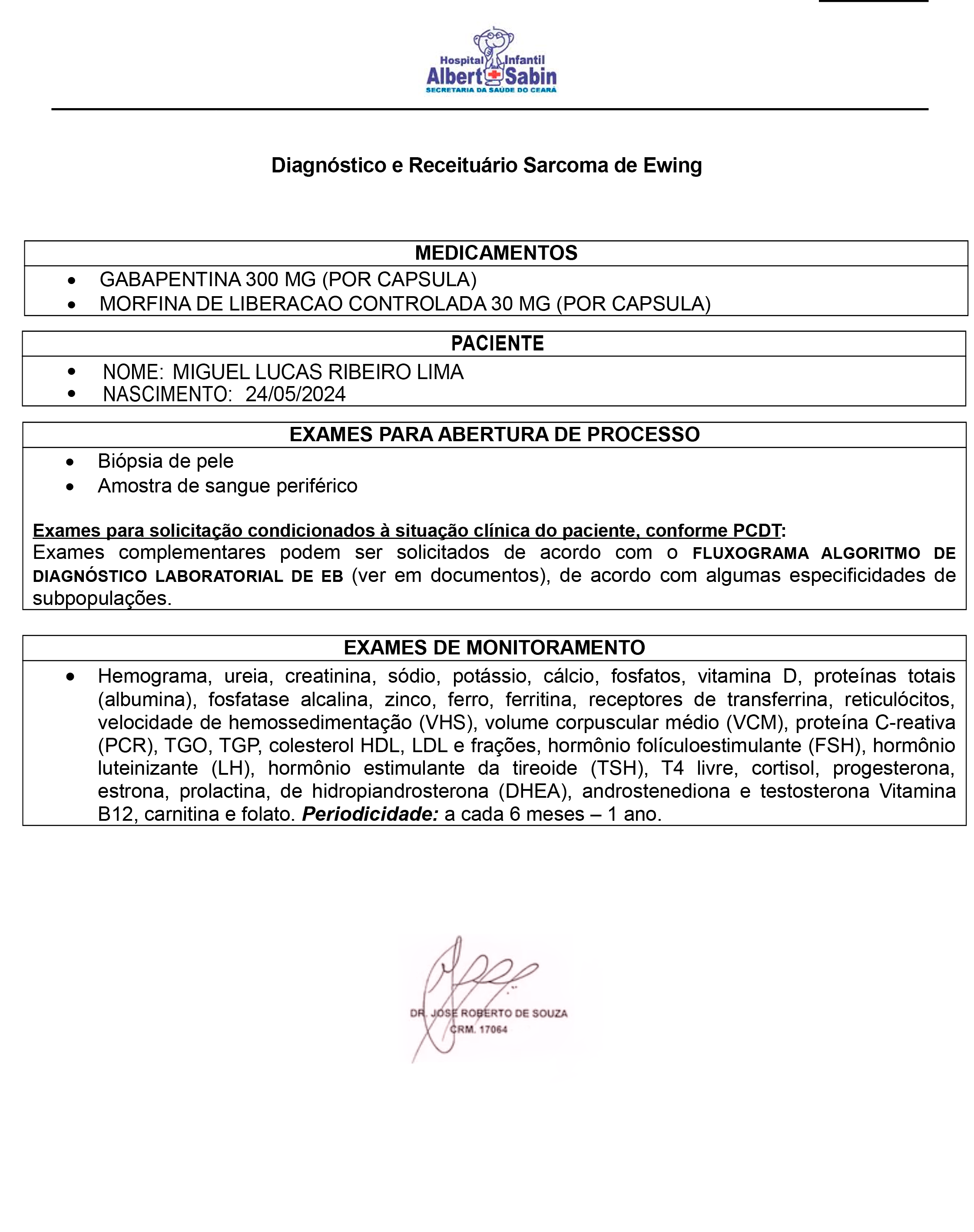 Receituário do Miguel